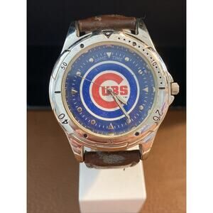 Chicago Cubs Mens Watch Gametime Brand Mens Silver Watch Works New Battery!
